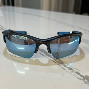 Oakley Half Jacket 2.0 XL Black Blue Sunglasses with Prizm 24K Men’s (No Case)